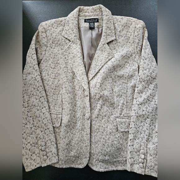 NWOT - Lace Embroidered Dialogue Blazer Jacket - Size XL - Picture 8 of 11